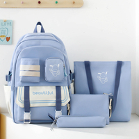 Ensemble de 4 sacs d'école de collège pour filles à la mode, sacs à dos grande capacité en Oxford étanche pour étudiants, vente en gros