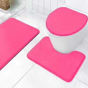 Juego <span class=keywords><strong>de</strong></span> 3 Alfombras <span class=keywords><strong>de</strong></span> Baño <span class=keywords><strong>de</strong></span> Felpa Suave, Antideslizantes, Gruesas, con Forma <span class=keywords><strong>de</strong></span> U, para Cubrir el Tapa del Inodoro, para Hogar y Hotel - Product Image 3