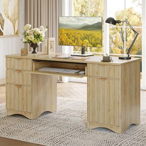 SENYU Modern <b>Wood</b> Computer <b>Desk</b> With Storage Drawers For Home <b>Office</b> Workstation - Product Image 6