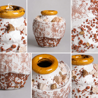 Vase à fleurs en céramique Jossin Meteorite, accent doré texturé, décoration nordique pour la maison, forme unique, art de table pour le salon