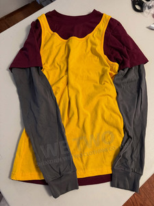 <span class=keywords><strong>T</strong></span>-shirt Y2k a Maniche Lunghe con Collo Rotondo, Spalle Scese, Patchwork a Tre Strati, Oversize, Stile Streetwear per Uomo - Product Image 4