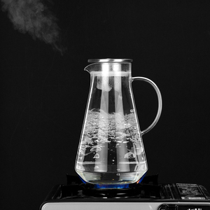 <span class=keywords><strong>Caraffa</strong></span> in <span class=keywords><strong>vetro</strong></span> per <span class=keywords><strong>acqua</strong></span> in <span class=keywords><strong>vetro</strong></span> borosilicato resistente al calore da 2000ml con coperchio in acciaio inossidabile - Product Image 5