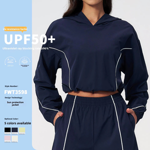 <span class=keywords><strong>Veste</strong></span> de sport pour <span class=keywords><strong>femme</strong></span> Under Lulu UPF50+ à capuche, protection solaire UV extérieure, séchage rapide, anti-plis, protection UV à 360° - Product Image 1