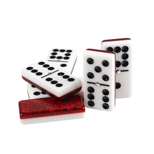 Ensemble de jeu de dominos professionnels à double pont rouge et blanc double six dominos ensemble de dominos en acrylique de haute qualité double 6 de luxe 28 pièces - Product Image 3