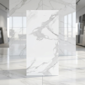 Carreaux de porcelaine émaillée effet marbre poli Alvino Statuario Bianco 60x120cm, carreaux de sol et de mur de qualité supérieure - Product Image 3