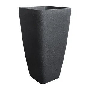 Outdoor Large Planter Wholesale Outdoor Indoor Garden Decor Plastic Square Large Plant Pot Tall Angled Planters