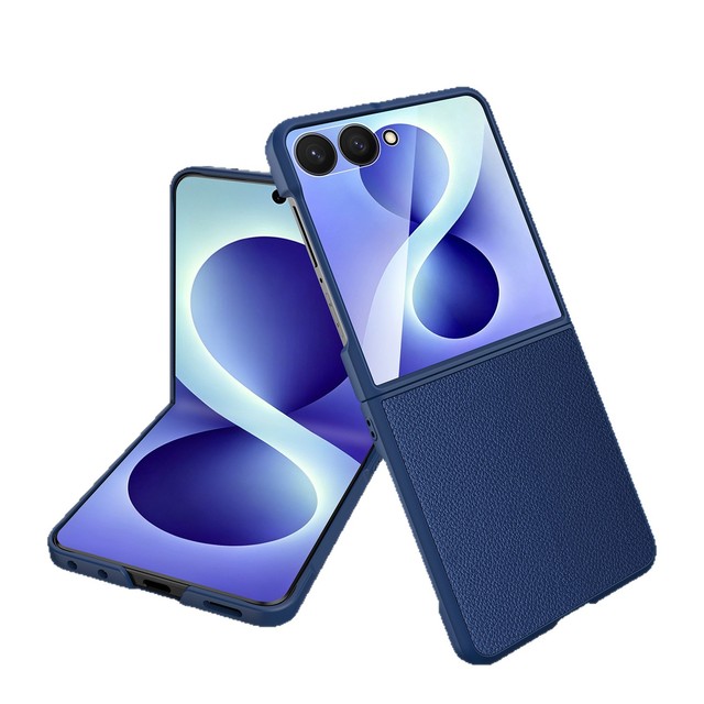 High Quality New Arrival ultra Slim PU Leather Tempered Glass protection Shockproof Phone case for samsung Z Flip 8