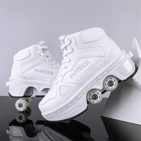 Chaussures à roulettes 4 roues sûres et durables pour garçons et filles, baskets tendance avec roues, chaussures décontractées à double usage pour le patinage