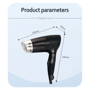 Sèche-cheveux compact mural pour hôtel, salle de bain, salon, voyage, pliable, 1600W, diffuseur, ensemble de sèche-cheveux - Product Image 6