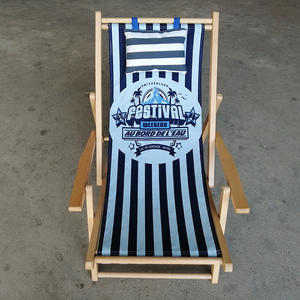 كرسي خشبي حديث للشاطئ بحمالة ظهر كرسي صيد خشبي قابل للطي مبيعات ساخنة قطعتان من الأثاث الخارجي - Product Image 5