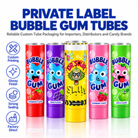 Tubes d'emballage pour chewing-gum laminés ABL imprimés sur mesure, en aluminium et plastique, avec bouchon à vis, haute barrière, qualité alimentaire