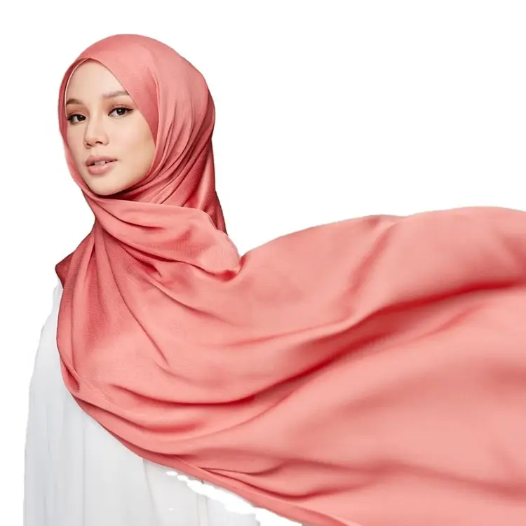 2021 muslimische Peelings Hijab weißer Jazz Krepps chal atmungsaktiver muslimischer Schal Gebet einfarbiger Rands chal und Motorhaube