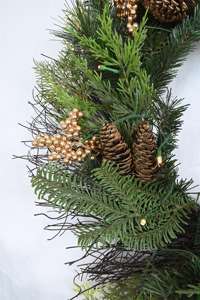 Outdoor Indoor Decoration 30inch Pvc Artificial Christmas <b>Wreath</b> <b>Grapevine</b> Green Christmas <b>Wreath</b> - Product Image 4