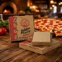 Boîtes à pizza personnalisées en gros, boîtes d'emballage alimentaire en papier kraft ondulé pour la livraison à emporter, les restaurants et la restauration