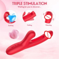 Vibrador de Punto G 3 en 1 para Mujer con 7 Frecuencias, Recargable por USB e Impermeable, Dildo, Juguetes Sexuales para la Masturbación Femenina