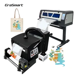 Erasmart Dual Xp600 testina di stampa 60 Cm macchina da stampa di grande formato Tshirt tessile digitale stampante Dtf da 60 Cm con agitatore per polvere