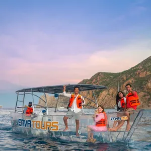 12 pessoas cristal área cênica barco passageiros navio transparente claro barco com motor motor para resort turístico
