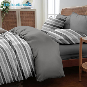 Cloudland grel sang trọng nữ hoàng 3-mảnh Bộ đồ giường thiết kế Polyester Mô hình hình học Duvet <span class=keywords><strong>Comforter</strong></span> 2 vỏ gối sợi nhuộm - Product Image 6