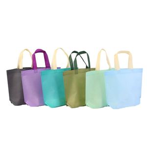 Bolsa de tela no tejida en stock con asa superior biselada para ropa, publicidad, regalos y compras, con logo impreso - Product Image 4
