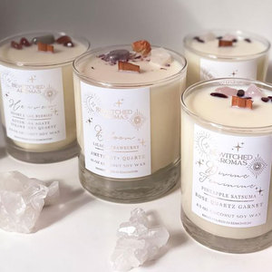 AIKUN Luxury Dried Flower Transparent Glass <b>Cup</b> Candle Healing Nice Scented Candle Scented Candles With Crystals and Meaning - Product Image 5
