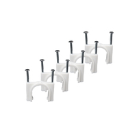 ENRIV Dubal Nail25mm R Type Blanc/Noir Serre-câbles PE Certifié CE ROHS pour l'organisation et la gestion des câbles électriques