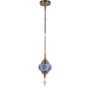 Turkish Style Mosaic Glass Chandelier Round <b>LED</b> Single Head For Hotel Restaurant <b>Hallway</b> - Product Image 5