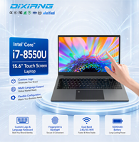 Ordinateur portable tactile léger de 15,6 pouces, Intel i7-8550U, 12 Go de RAM intégrée, carte graphique UHD 620, webcam HD, plusieurs options de SSD, logo personnalisé