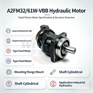 Moteur hydraulique à pistons axiaux A2FM32/61W, série A2FM, moteur à couple élevé, pièces détachées pour machines de construction - Product Image 1