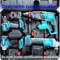 Ensemble d'outils combinés SIEMRNS pour la maison : perceuse, visseuse, meuleuse d'angle, marteau électrique, batterie lithium rechargeable