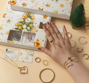 <span class=keywords><strong>Calendrier</strong></span> de l'Avent de luxe pour bijoux avec logo personnalisé 2025 |   Boîte mystère biodégradable et écologique à 24 compartiments, marque privée, vente en gros | - Product Image 4