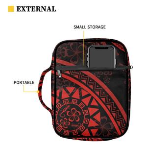 Venta al por mayor rojo tribal Impresión digital hombres mujeres <span class=keywords><strong>Biblia</strong></span> cubierta <span class=keywords><strong>Biblia</strong></span> bolsa de transporte <span class=keywords><strong>con</strong></span> soporte para libros ASA cremallera y multi-bolsillos - Product Image 4