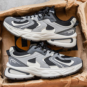 Zapatillas de deporte que combinan con todo para hombre, diseño de malla transpirable con cierre de cordones, suela gruesa informales de zapatos, verano 2025 - Product Image 6