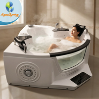 Baignoire de Luxe pour 2 Personnes, Spa Moderne, Jacuzzi Intérieur en Acrylique avec 45 Jets, Spa de Luxe, Bain à Remous