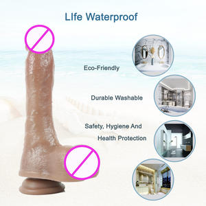 Быстрая доставка, большой дилдо из силикона с настоящей кожей, прочная присоска и прозрачная текстура пениса для женщин и девочек - Product Image 4