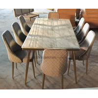 Meuble de salle à manger de luxe, Table à manger rectangulaire en marbre noir