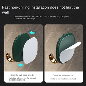 Light Luxury Plastic Toilet <strong>Towel</strong> <strong>Hook</strong> Strong Adhesive Hole-free Punch-free Seamless Wall Door Kitchen <strong>Hook</strong> - Product Image 5