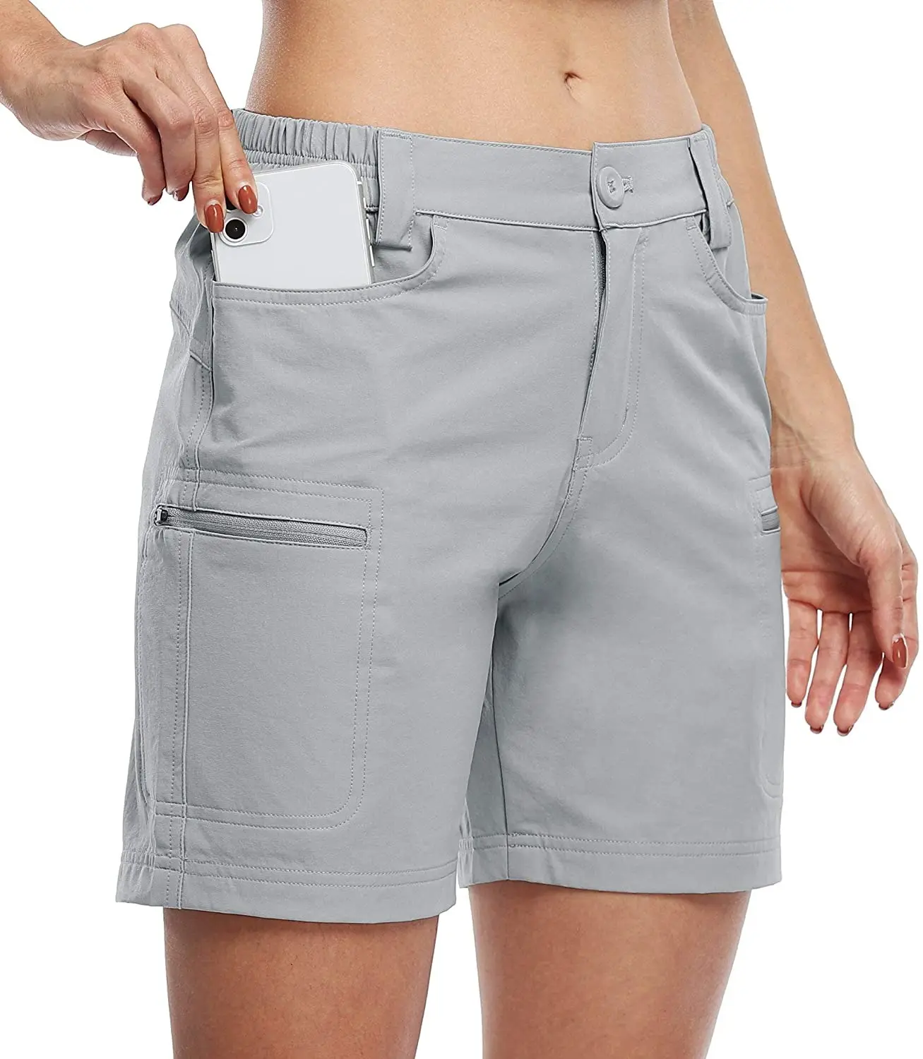 Pantaloncini Cargo con cerniera Multi-tasche personalizzati Super eleganti e traspiranti in vita leggera elasticizzata pantaloncini da donna