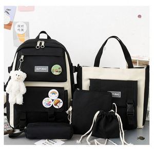 Lot de 4 sacs d'école 4-en-1 pas chers pour femmes et filles, sacs à dos imperméables pour étudiantes, vente en gros - Product Image 1