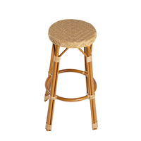 Design minimal Extérieur Bistro Terrasse Rotin Bambou Osier Comptoir Salle À Manger Tabouret Haut Chaise De Bar