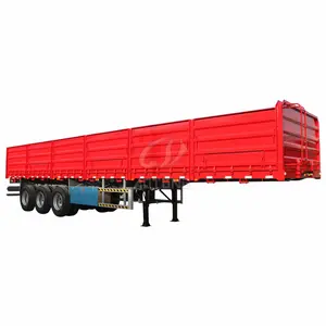 三轴可拆卸侧壁拖车散装货物运输车拖车实用使用平板侧壁卡车半挂车