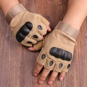 Guantes de Seguridad de Medio Dedo con Reducción de Impactos, Color Verde Oliva, Material PU, Muñequera Ajustable, Resistentes a Impactos y Abrasión - Product Image 5