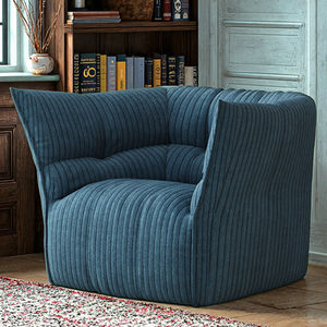 <span class=keywords><strong>Fauteuil</strong></span> simple de style nordique moderne avec dossier semi-circulaire, revêtement en tissu durable pour appartement et salon - Product Image 1