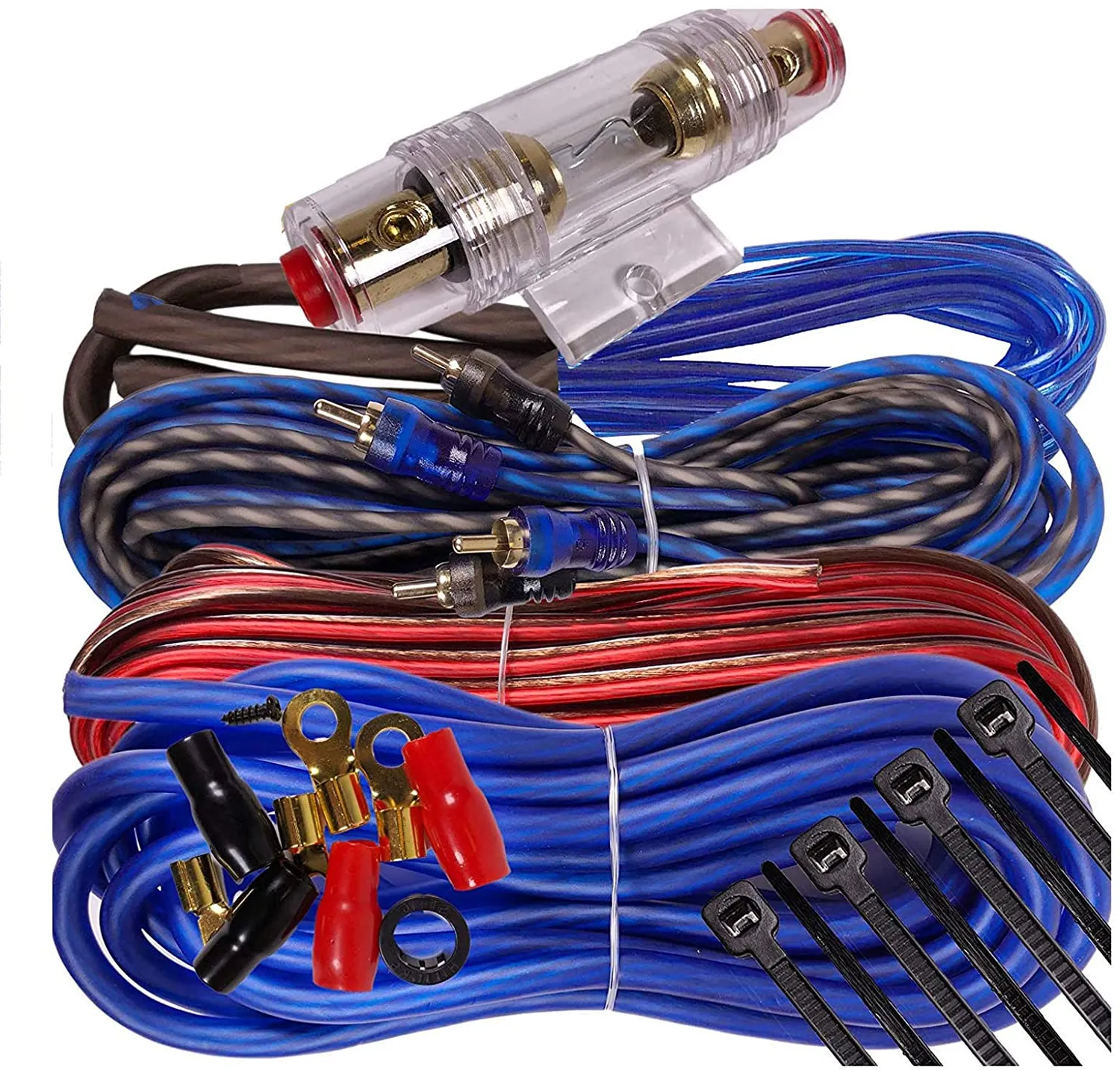 Suministro de fábrica, Cable de amperios de coche de 1500W para Audio de coche, instalación de amplificador Ofc de cobre puro, cableado de amplificador de calibre 4, Kit de cable de amplificador