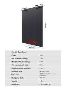 HPBC CELL mince léger IP68 ETFE bateau toit de voiture 12V <span class=keywords><strong>200W</strong></span> <span class=keywords><strong>Camping</strong></span> panneaux solaires flexibles 4x4 <span class=keywords><strong>Camping</strong></span> - Product Image 5