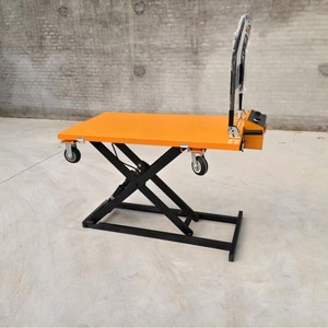 Jin Rong Electric Hydraulic Lifting Trolley 1200x600 Mm Steel Frame Factory Repair Hand <b>Cart</b> Four <b>Wheel</b> Platform - Product Image 1