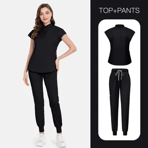 Conjunto de Uniforme de Trabajo para Salón de Belleza, Spa y Centro de Estética, Cuello Alto, Sin Mangas, Talla Grande Europea, Alta Calidad - Product Image 4