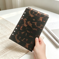 Séparateurs de pages personnalisés pour journal, organiseur A5 en PP, avec anneaux, finition givrée