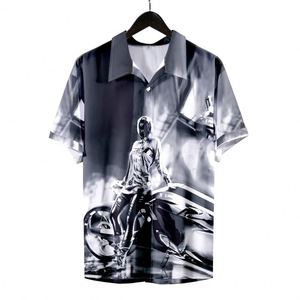 Camisas Hawaianas Casuales de Playa de Manga Corta con Estampado por Sublimación de Alta Calidad para Hombre - Product Image 5