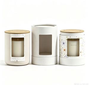 Emballage en tube de papier avec estampage à chaud en feuille d'or, boîte cylindrique pour bougies parfumées de luxe, cadeaux d'aromathérapie - Product Image 2