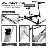 Vélo aquatique SUP à ponton plat, une place, cadre en aluminium avec coussin d'air avant, faible résistance pour parc aquatique, pliable, de Chine, Lumark